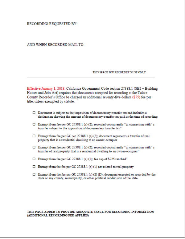 Recorded Page Cover Sheet Assessor 7023