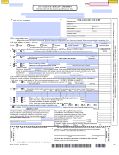 Veterans' Tax Exemption - Assessor