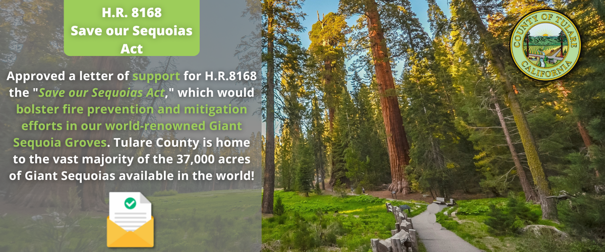 HR 8168 Save our Sequoias Act - Letter of Support