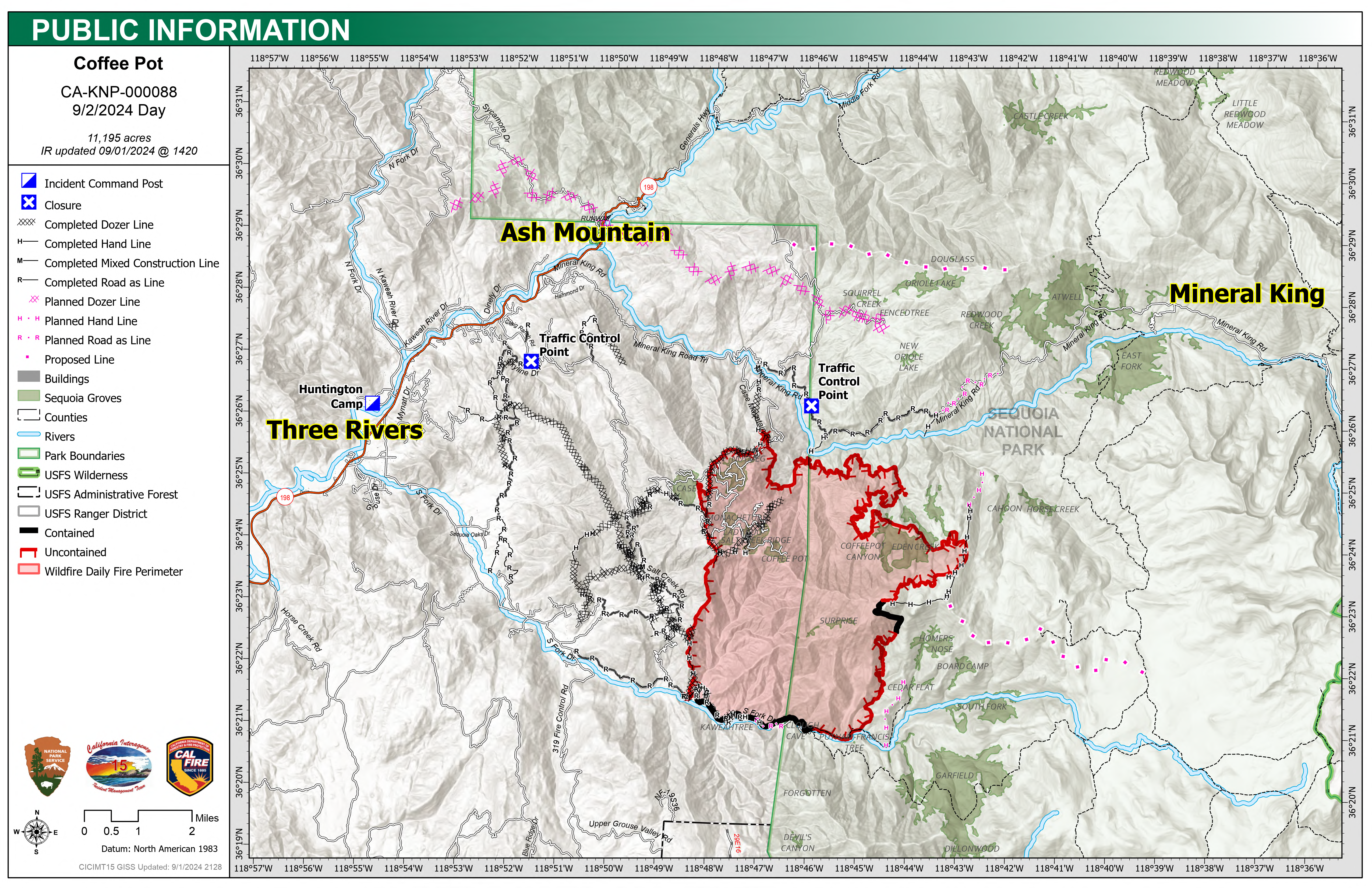 9.2.24 Coffee Pot Fire Map with Road Closure details