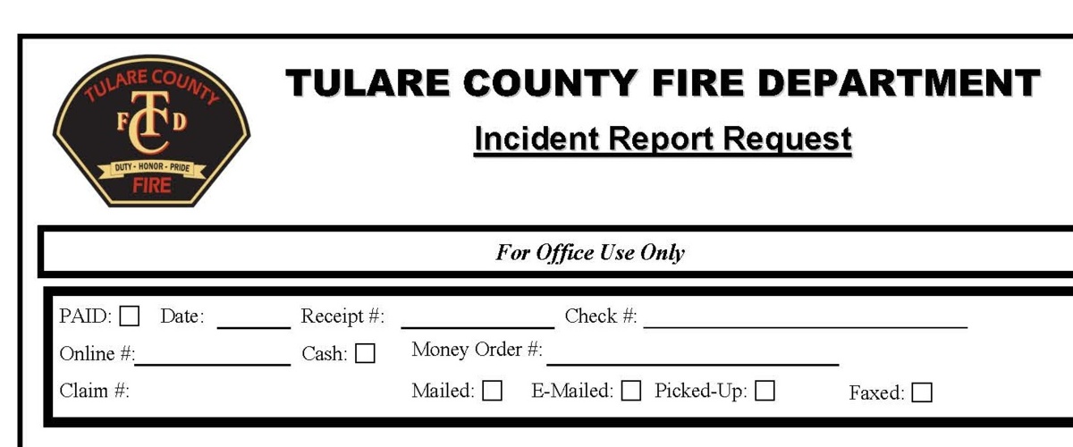 Incident Report Request Form